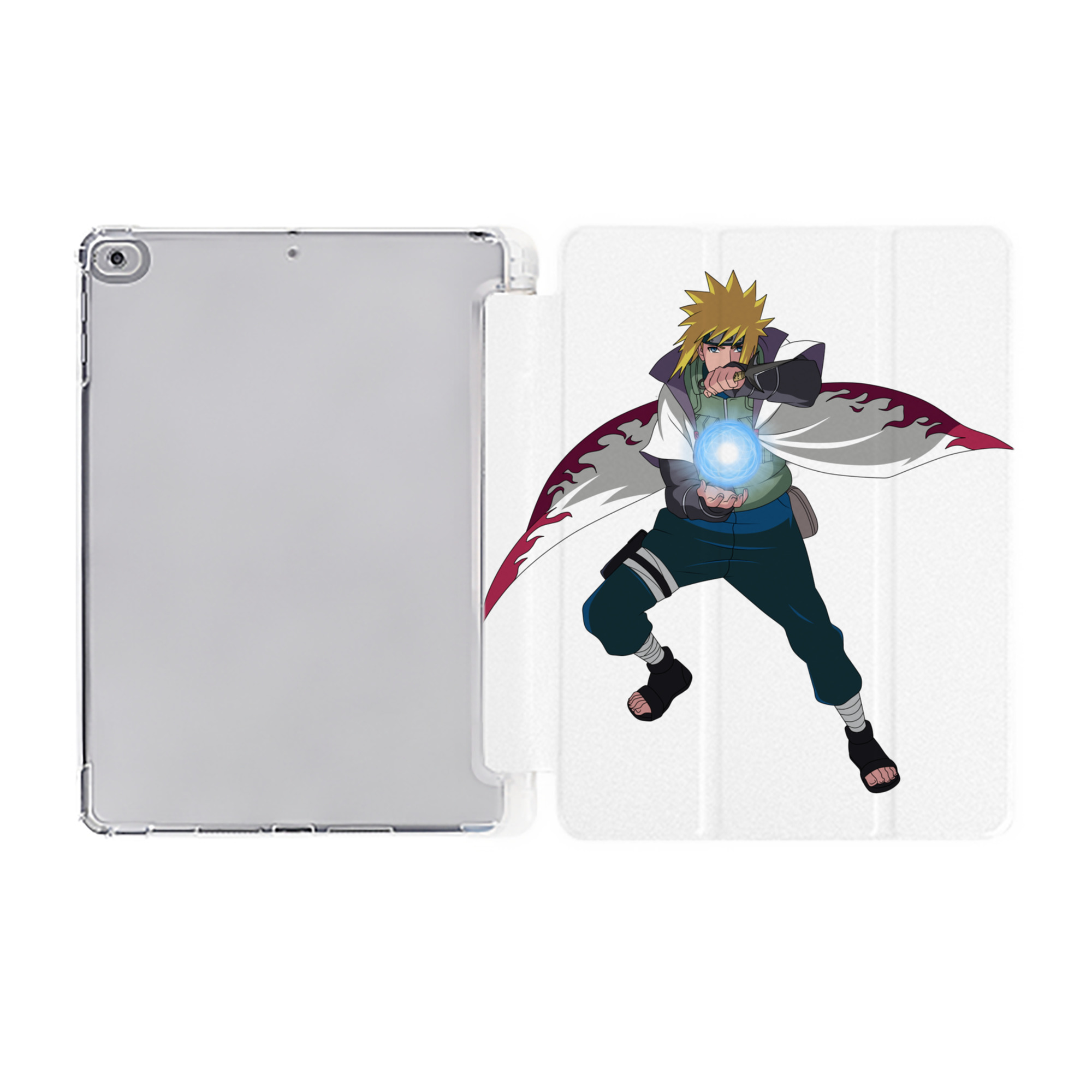（画像用） NARUTO -ナルト- 波風 ミナト Namikaze Minato IPad ケース ペン収納付き 三つ折りスタンド PUレザー×シリコン 対応機種9.5/10.5/10.9インチ